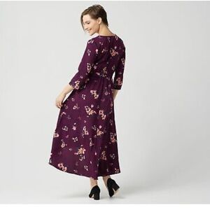 Laurie Felt Hi-Low Hem Wrap Dress Floral size XSmall